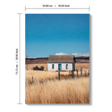 House, Barn Picture Wall Art For Home Decor - Natural / Blue