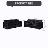 Modern Oversized Deep Seat Luxury 2 Piece Sofa Set With 4 Pillows