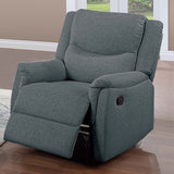 Manual Recliner With Upholstered Seat And Backrest Supportive Headrest