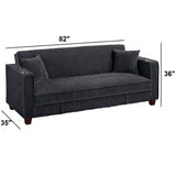 Modern Convertible Sofa With Hidden Storage USB Port, Cup Holder
