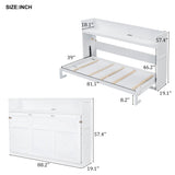 Murphy Bed With Desk, LED Light And USB Charging Station
