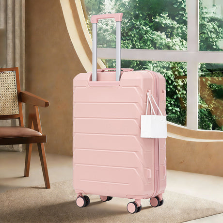 Hard Shell Luggage With Scratch Resistant Surface, 4 Wheels, Combination Lock & Side Hooks