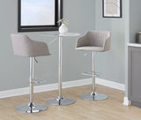 Daniella - Contemporary Adjustable Barstool With Swivel - Light Gray