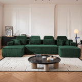 Sectional Sleeper Sofa & Storage Pockets, Modular Couch With Throw Pillows For Living Room
