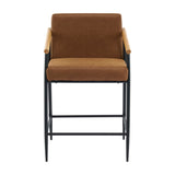 Mid Century Modern Counter Stool Set With Iron Frame