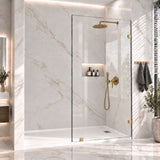 Frameless Bathtub Shower Screen, Reversible Installation