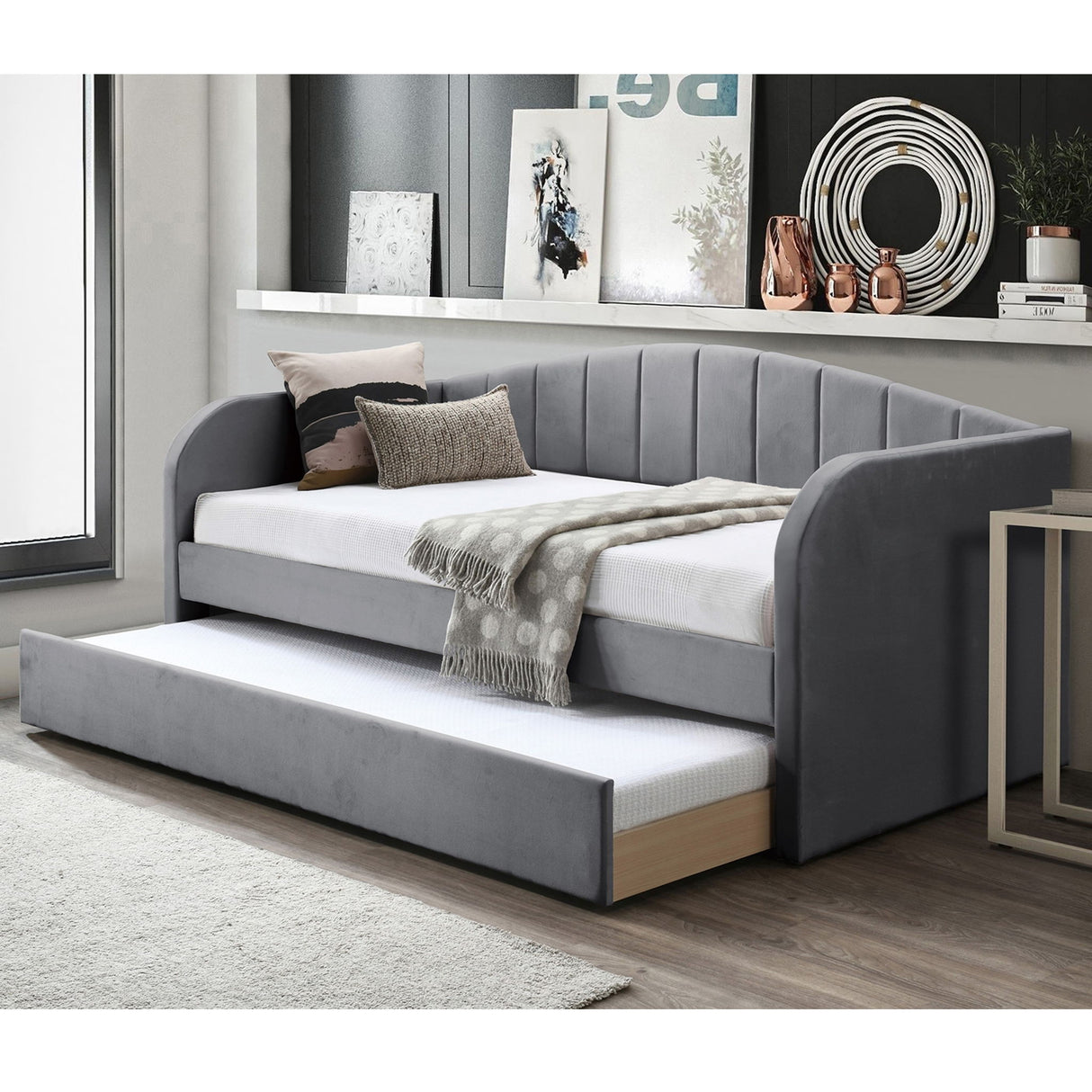 Modern Day Bed Trundle With Slat Support