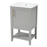 Modern Bathroom Vanity With Sink, Soft-Closing Door And Open Shelf