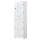 Tall Freestanding Bathroom Storage Cabinet With Drawer And Adjustable Shelf