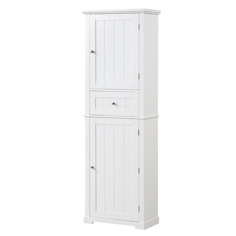 Tall Freestanding Bathroom Storage Cabinet With Drawer And Adjustable Shelf