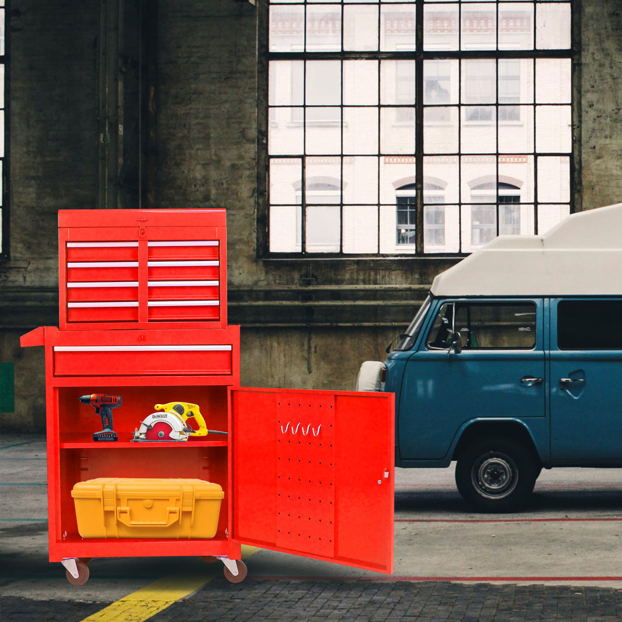 High Capacity Rolling Tool Chest With Wheels And Drawers, Storage Cabinet