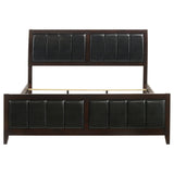 Eastern King Panel Bed With Upholstered Headboard And Footboard - Cappuccino