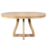 Round Extendable Dining Tabl, Middle Leaf, Curved Legs
