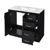 Bathroom Vanity With Sink Combo, Storage Cabinet, Freestanding Set With 3 Drawers & Soft Closing Doors