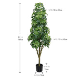 Realistic Faux Tree With Lifelike Foliage For Indoor And Outdoor Use - Green