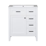Modern Bathroom Vanity With Sink Combo, 3 Drawers, Undermount Drop-In Sink
