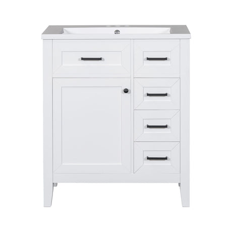 Modern Bathroom Vanity With Sink Combo, 3 Drawers, Undermount Drop-In Sink