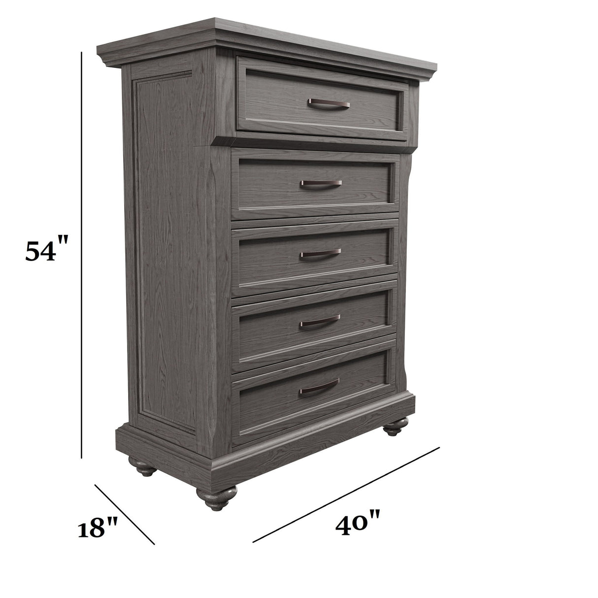 1 Piece Chest With Unique Legs - Antique Gray