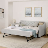 Daybed With Pop Up Trundle And USB Charging Armrest