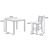 Dining Table Set With 4 Cross Back Chairs, Upholstered Cushions - Charcoal
