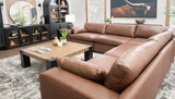 City Limits II 5-Piece Brown Leather Sectional - ARCDSCLx2+RACDSCL+LACDSCL+WEDSCL