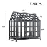 Heavy Duty Dog Crate Lockable Wheels