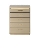 Gigi - Chest With LED Lights Chest, 5 Drawers, LED Lighting, Rounded Edges - Gold