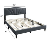 Bed With Nailhead Trim Accents, Upholstered Platform Frame