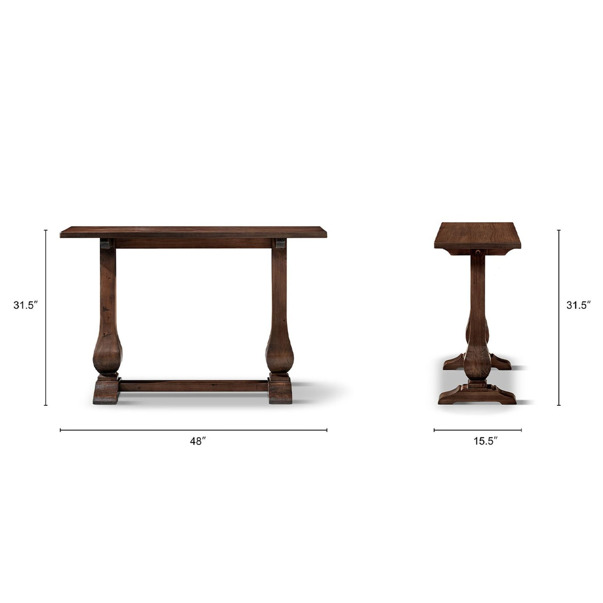 Whitmore - Trestle Console Table - Dark Brown