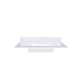 Bianco Carrara Venato Elegant Marble Vanity Top, Bathroom Vanity With Undermount Sink, Sintered Stone