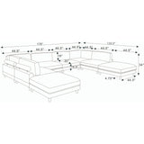 Modern Modular Sectional With Adjustable Back Support