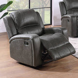 Modern Style Manual Recliner With Square Arms And Tufted Design