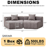 Curved Sectional Sofa With 2 Pillows For Living Room - Gray