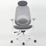 High Back Swivel Desk Chair With Height Adjustable Backrest, 3 Tilt Lock & Rotatable Headrest - Milk White