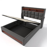 Upholstered Platform Bed With A Hydraulic Storage System, LED And USB Charging (Without Mattress)