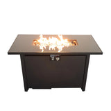 Rectangular Fire Pit With Frame Elegant Design