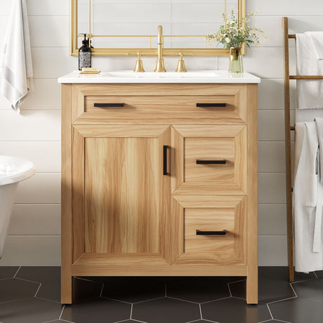 Bathroom Vanity With Sink, 2 Soft Close Drawers, 1 Soft Close Door, Adjustable Shelf