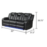 Benz - Power Recliner Set With LED Lighting And USB Charging