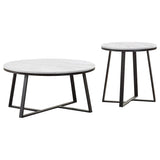 Melisa - 2 Piece Coffee And End Table Set - White Marble