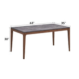 Bevis - Engineered Stone Top Dining Table - Walnut