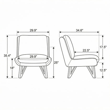 Armless Accent Chair - Dark Navy
