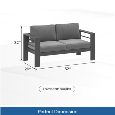 All-Weather Patio Loveseat With Thick Cushions