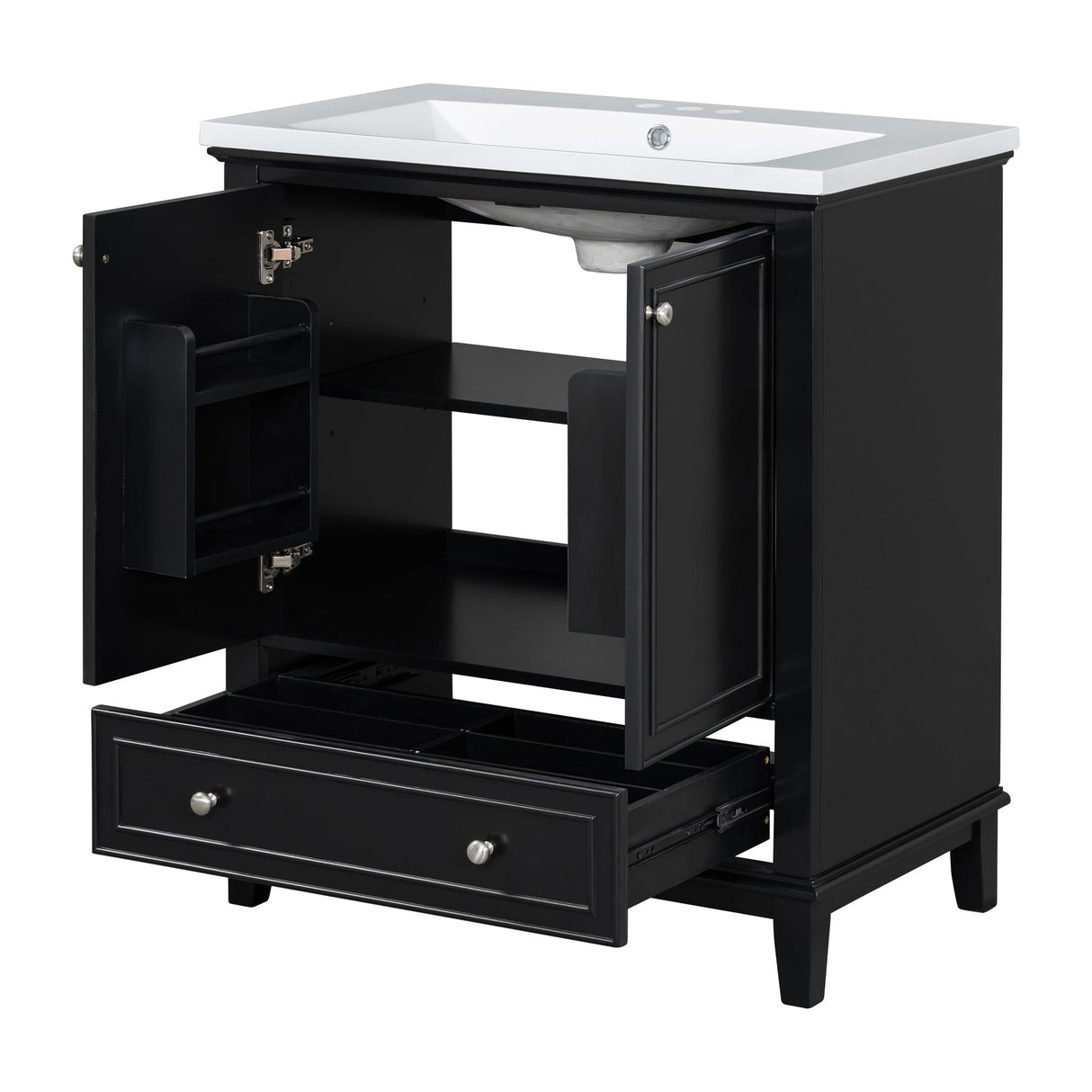 Modern Bathroom Vanity With Sink Combo, Multi Functional Cabinet With Doors And Drawer
