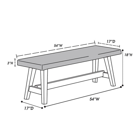 Dining Room Bench - Gray / Gray