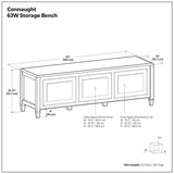 Connaught - Large Storage Bench Trunk - Dark Brown