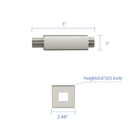 Ceiling Mounted Shower Arm With Flange Stainless Steel
