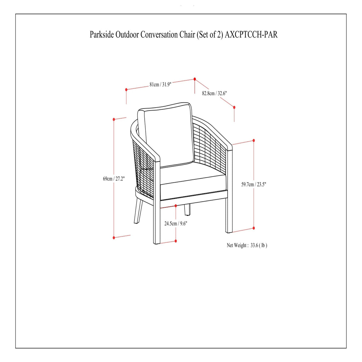 Parkside - Outdoor Conversation Chair (Set of 2) - Natural
