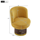 Round Swivel Accent Chair With Ergonomic Backrest For Living Room