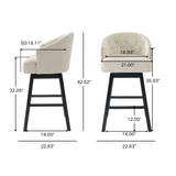 360 Degree Swivel Bar Stool & Stunning Nailhead Trim (Set of 2) - Beige