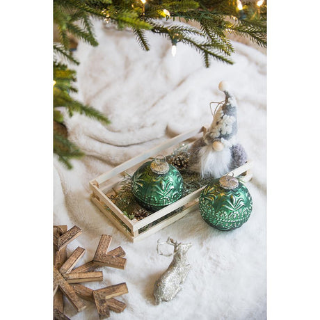 Christmas Ball Ornaments, Glass Decorative Hanging Ball Christmas Tree Ornaments, For Holiday Party Decorations (Set of 6) - Green